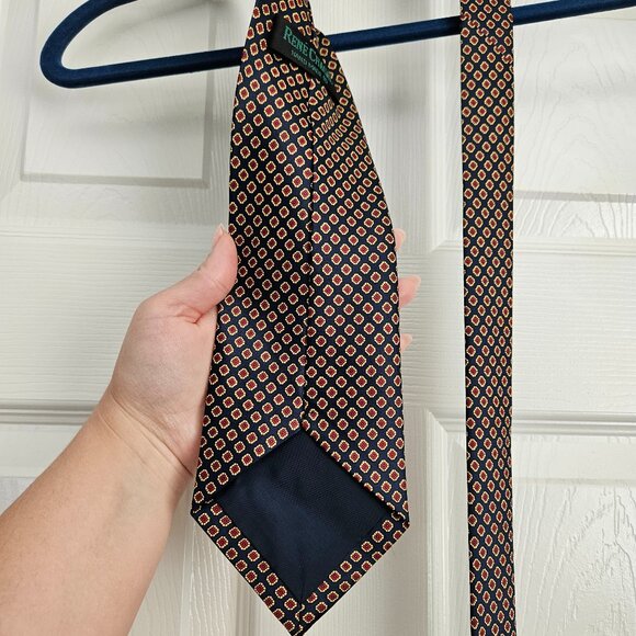 Rene Chagal Hand Made Red, Yellow & Black Tie, Geometrical Pattern - Picture 3 of 10